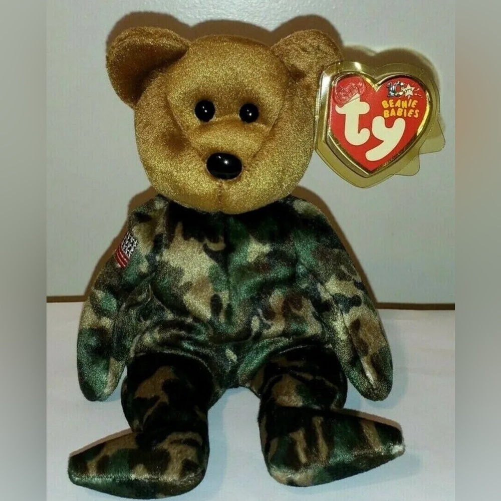 Ty Beanie Baby - HERO the USA Army Military USO Bear - MINT with MINT TAGS